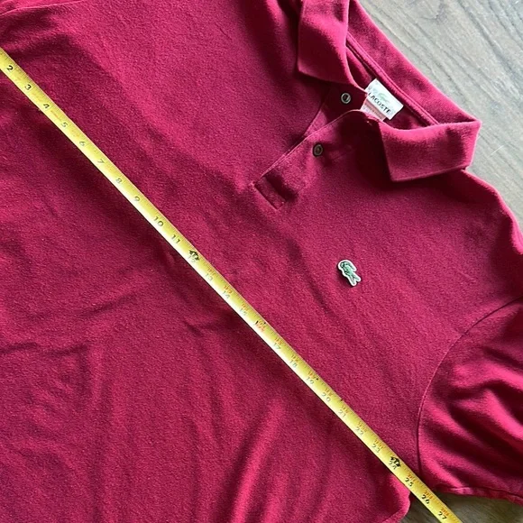 Lacoste Maroon Polo Shirt Classic Design Size 8 ‘80’s Preppy Vintage - Picture 4 of 6